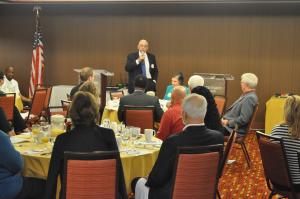 July breakfast sponsor Great Minds in STEM explained their efforts to promote math, science and tech education among young women.